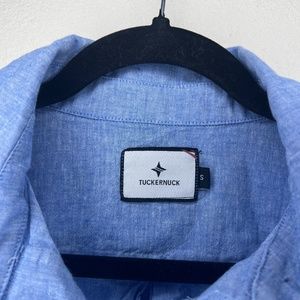 Tuckernuck Small chambray linen blue mini dress